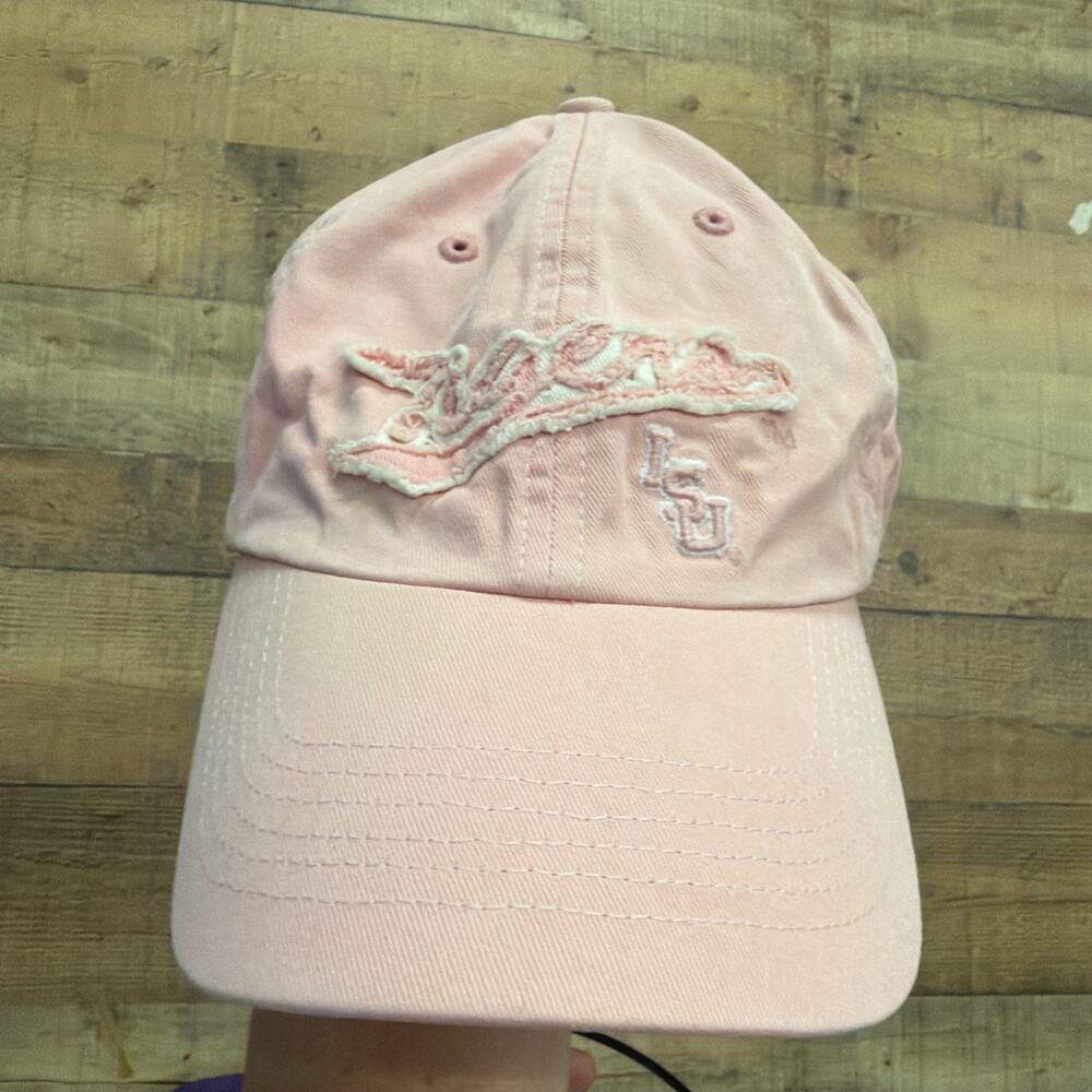 LSU Tigers Hat Pink Embroidered Adjustable Womens